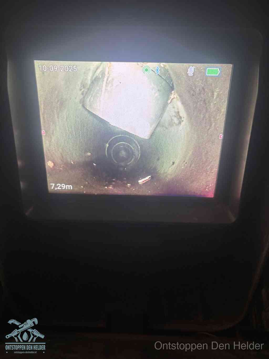 Rioolverzakking camerabeeld in Den Helder