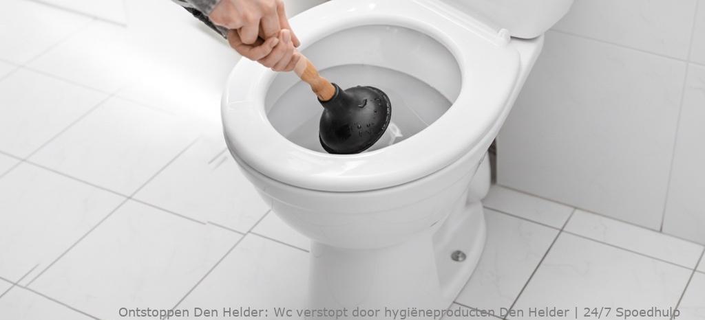 Wc verstopt door hygiëneproducten Den Helder | 24/7 Spoedhulp